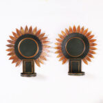 Vintage Pair of Tole Sunburst Wall Sconces