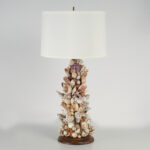 Vintage Pair of Grotto Style Seashell Encrusted Table Lamps