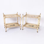 Pair of Vintage Italian Chinoiserie and Faux Bamboo Serving Carts
