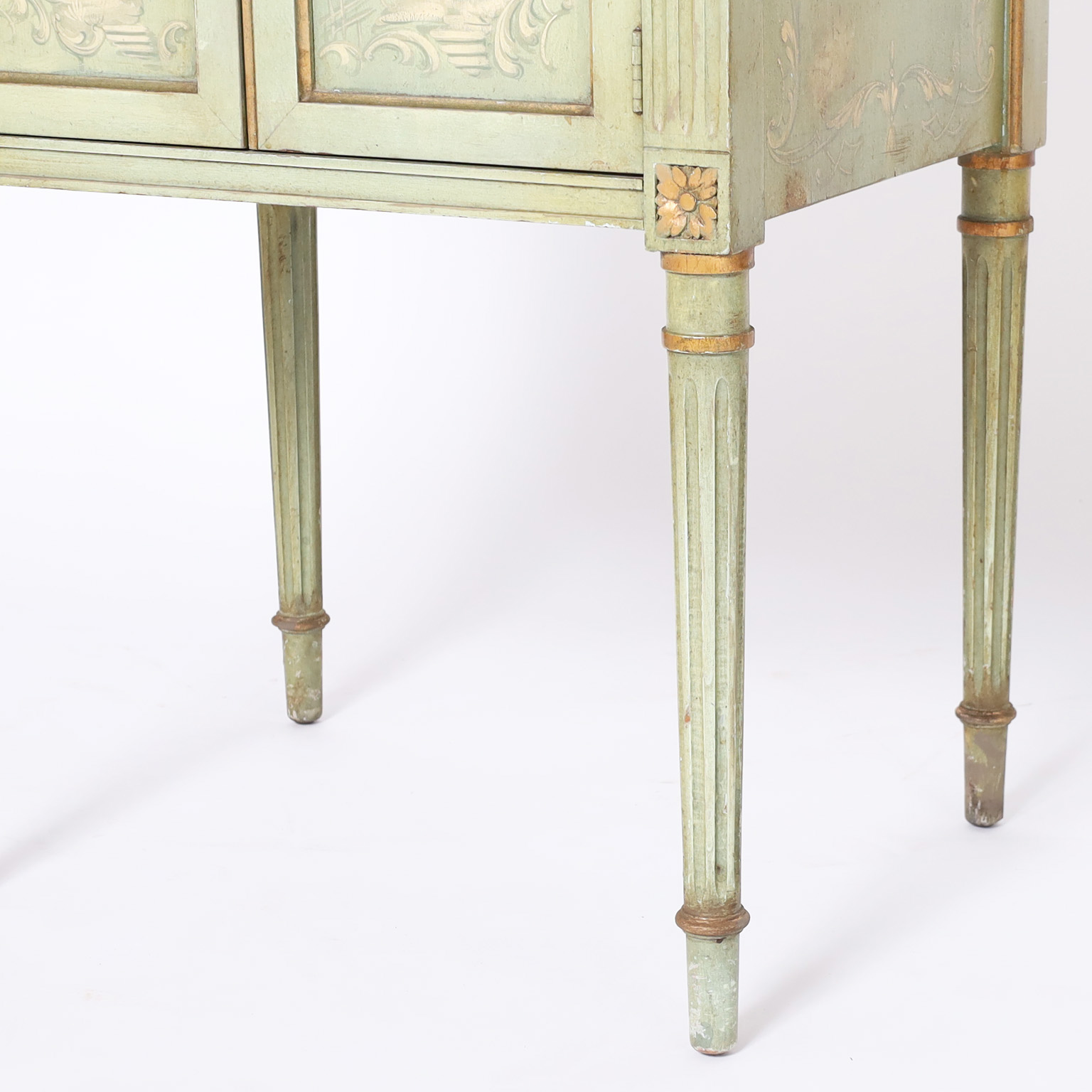 Pair of Vintage Italian Chinoiserie Painted Neo Classic Stands