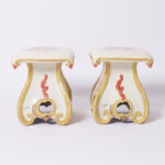 Pair of Grotto Style Italian Terra Cotta Garden Seats or Stands