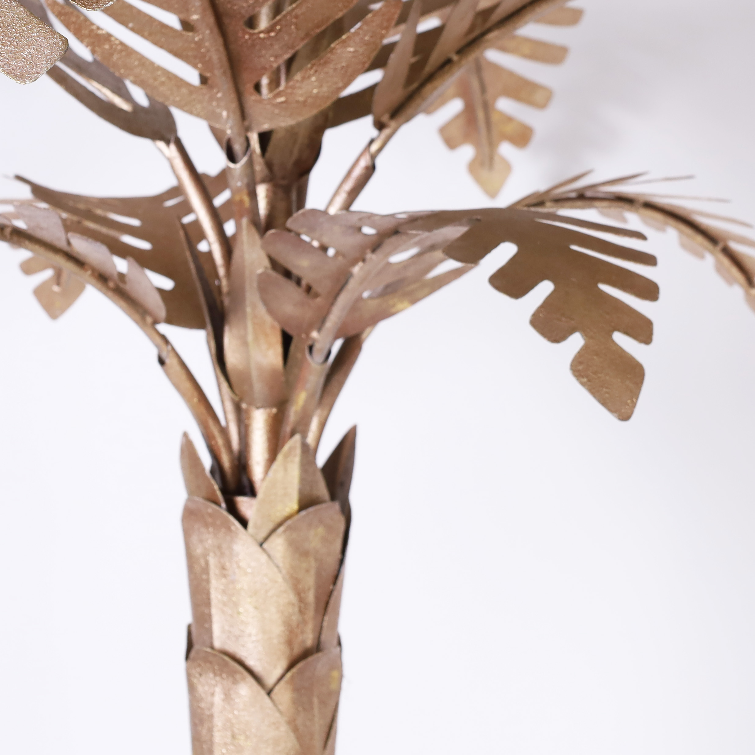 Pair of Life Size Vintage Metal Palm Tree Sculptures