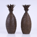 Vintage Pair of Metal Pineapple Sculptures