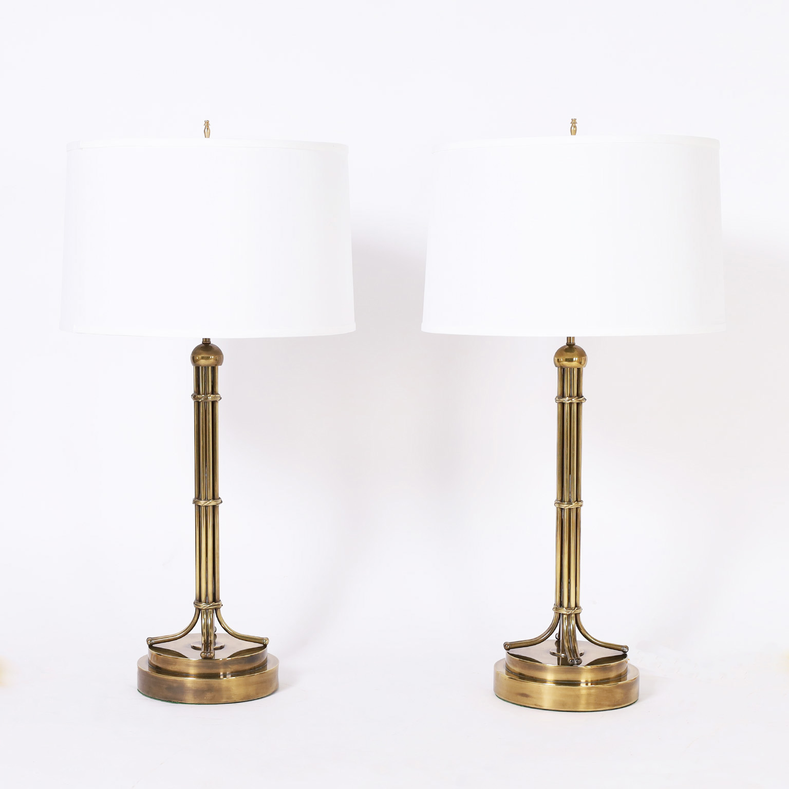 Pair of Vintage Mid-Century Brass Table Lamps