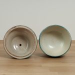 Pair of Vintage Moroccan Terra Cotta and Metal Lidded Urns