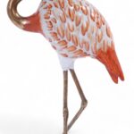 Vintage Porcelain and Bronze Pair of Flamingos or Birds