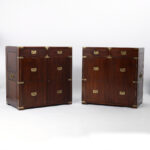 Vintage Pair of M. Hayat and Bros. Rosewood Campaign Chests or Cabinets