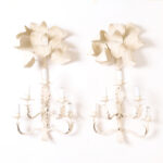 Vintage Pair of Tole Palm Tree Wall Sconces