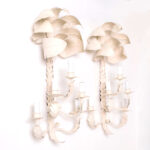 Vintage Pair of Tole Palm Tree Wall Sconces