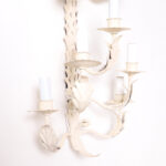 Vintage Pair of Tole Palm Tree Wall Sconces