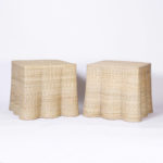 Pair of Wicker Drapery Ghost End Tables from The FS Flores Collection
