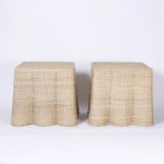 Pair of Wicker Drapery Ghost End Tables from The FS Flores Collection