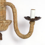 Pair of Woven Reed Palm Tree Wall Sconces from the F S Flores Collection