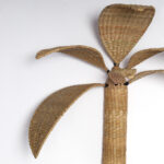 Pair of Woven Reed Palm Tree Wall Sconces from the F S Flores Collection