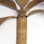 Pair of Woven Reed Palm Tree Wall Sconces from the F S Flores Collection