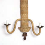 Pair of Woven Reed Palm Tree Wall Sconces from the F S Flores Collection