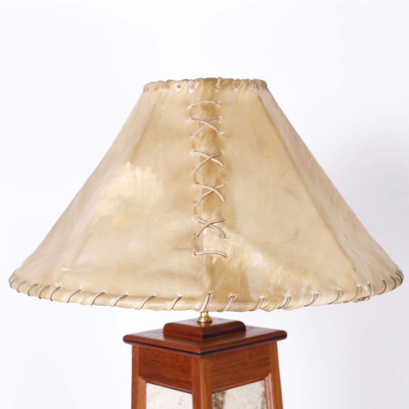 Pair of Impressive British Colonial Style Floor Lamps with Zebra Hide