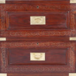 Pair of Rosewood Anglo Indian Campaign Nightstands or Chests By M.Hayat & Bros LTD