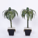 Pair of Tole Palm Tree Candlesticks