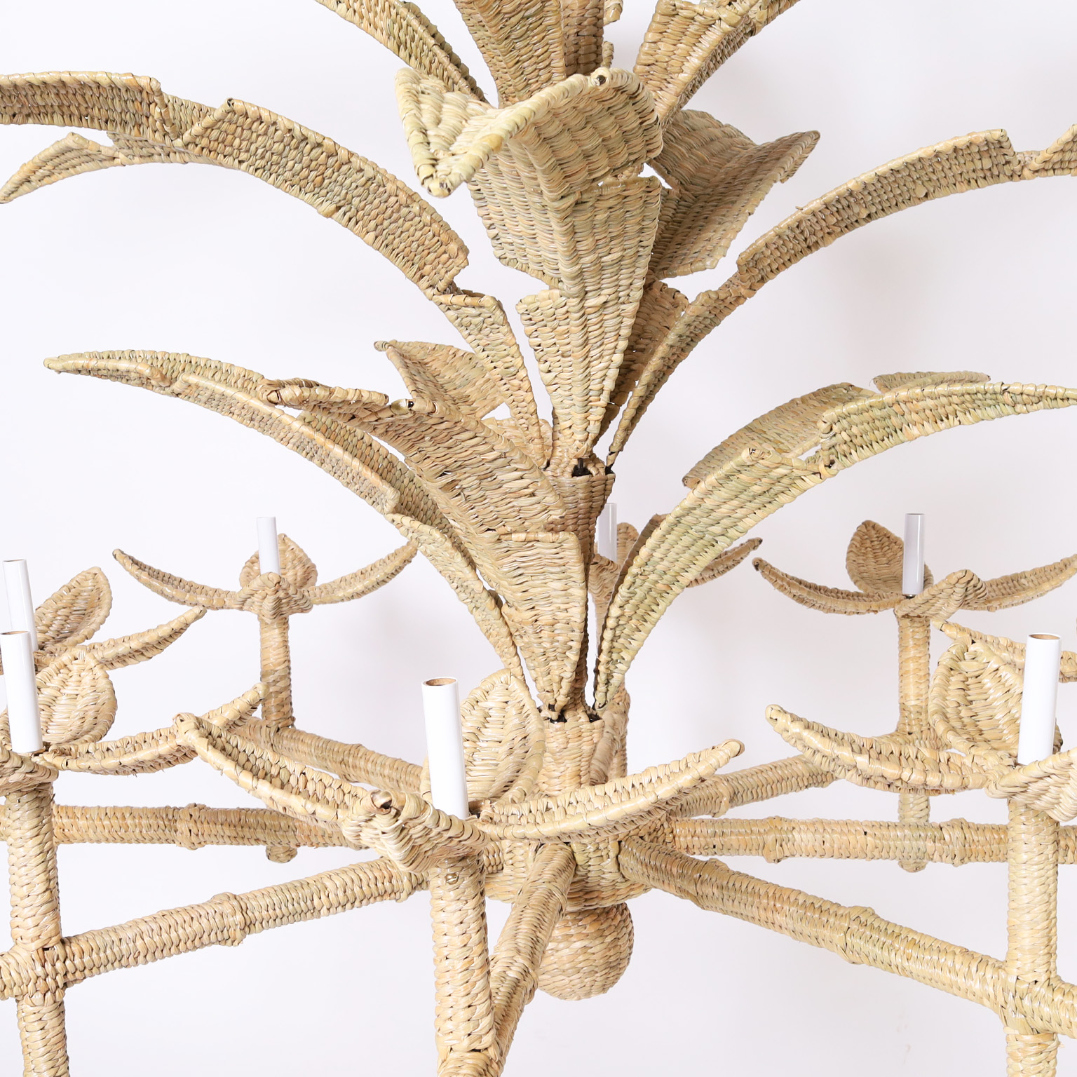 The Florencia Large Wicker Palm Leaf Chandelier from The FS Flores Collection