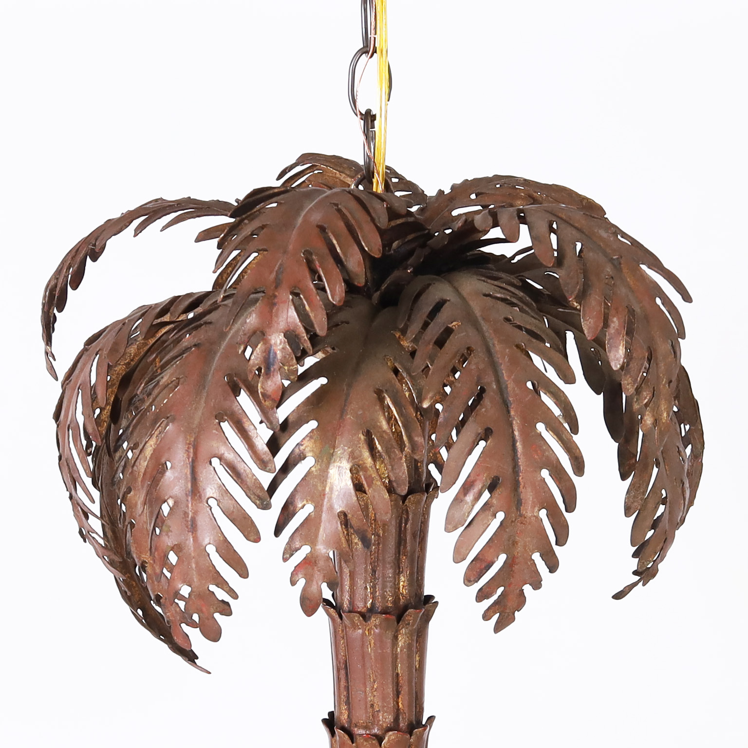 Italian Metal Palm Tree Chandelier