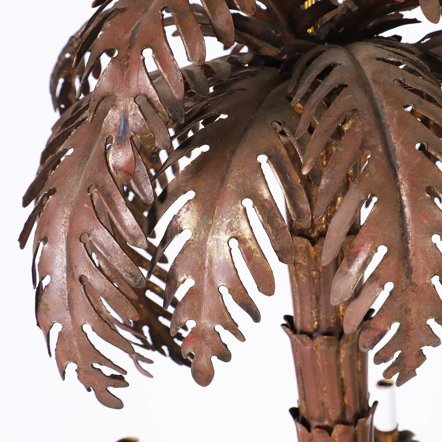 Italian Metal Palm Tree Chandelier