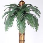 Mid Century Italian Tole and Gilt Metal Palm Tree Floor Lamp