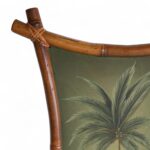 Pair of Vintage Palm Tree Paintings in Bamboo Frames