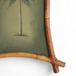 Pair of Vintage Palm Tree Paintings in Bamboo Frames