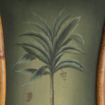 Pair of Vintage Palm Tree Paintings in Bamboo Frames