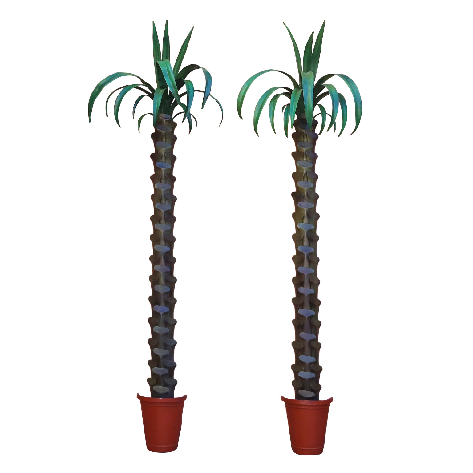 Pair of Mid Century Italian Tole Palm Tree Wall Mounted Sculptures