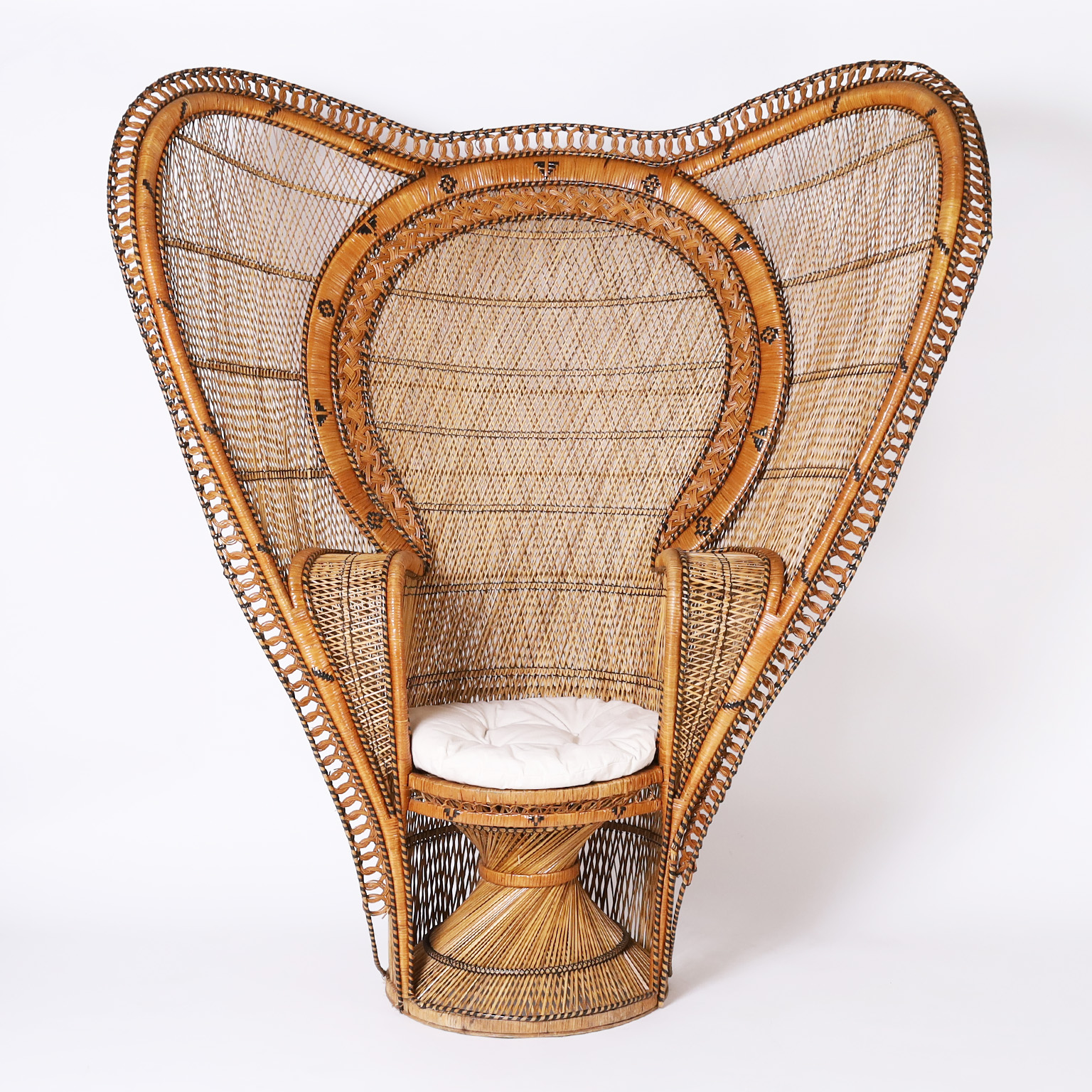 Vintage Anglo Indian Peacock Cobra Armchair
