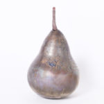 Raku Glazed Pottery Pear Sculpture