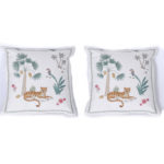 Crewelwork Pillow with Tiger Motif