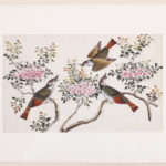 Antique Chinoiserie Pith Painting of Birds