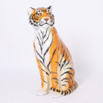 Vintage Italian Glazed Terra Cotta Tiger or Cat