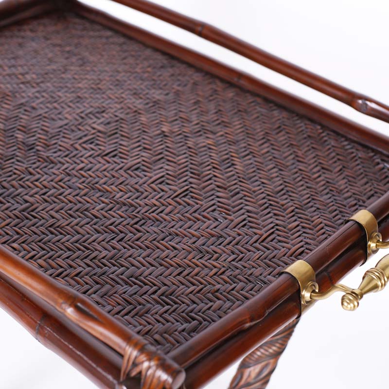 British Colonial Style Serving Tray on a Folding Stand