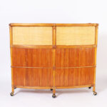 Mid Century Bamboo and Grasscloth Bar