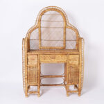 Vintage Anglo Indian Wicker and Rattan Peacock Vanity