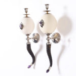 Pair of Ostrich Egg Wall Sconces