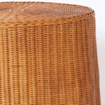 Mid Century Wicker Ghost Drapery Table or Stand