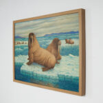 Oil Painting on Canvas of Walruses in an Arctic Setting by Robert Ottokar Lindneux