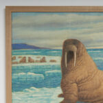 Oil Painting on Canvas of Walruses in an Arctic Setting by Robert Ottokar Lindneux