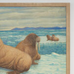 Oil Painting on Canvas of Walruses in an Arctic Setting by Robert Ottokar Lindneux