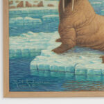 Oil Painting on Canvas of Walruses in an Arctic Setting by Robert Ottokar Lindneux