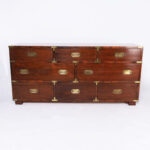 Vintage Rosewood Campaign Style Chest of Drawers or Dresser