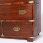 Vintage Rosewood Campaign Style Chest of Drawers or Dresser
