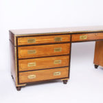 Mid Century Campaign Style Desk by Baker