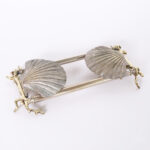 Antique Silver Plate and Brass Seashell Bookends