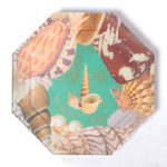 Set of Eight Reverse Decoupage Seashell Glass Plates by Pablo Manzoni
